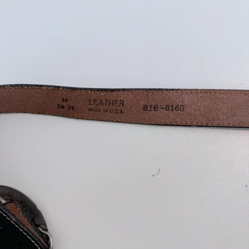 Vintage Black Western Leather Belt Kids